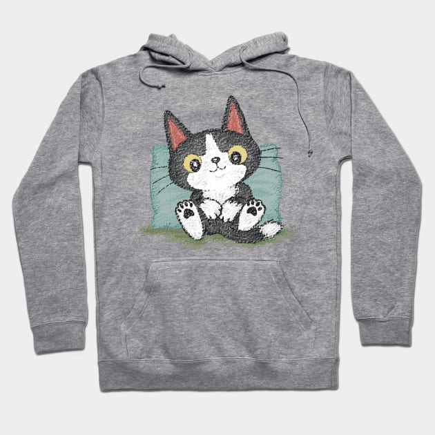 Black kitten relaxing Hoodie by sanogawa